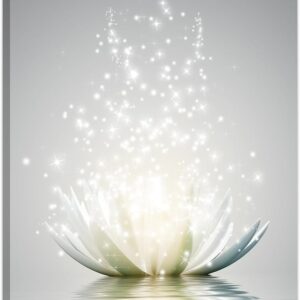 Lotus Floral Canvas Prints Art for Decor Wall Art Meditation Pictures (16x24inch)